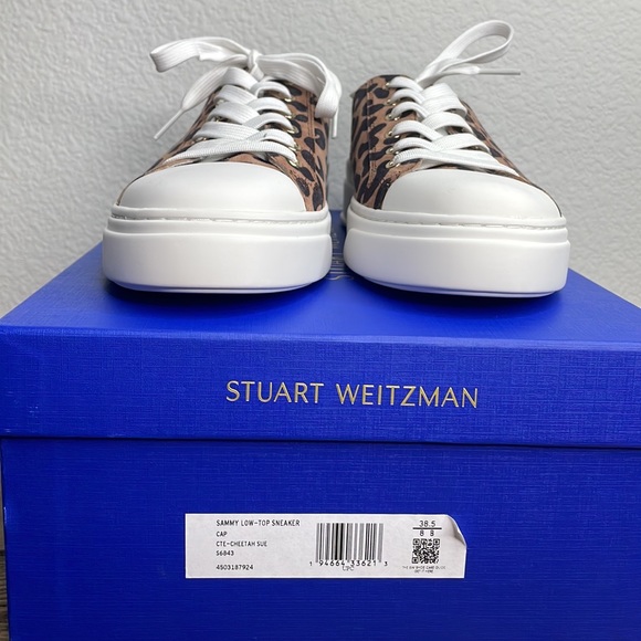 Stuart Weitzman Sammy Low Top Sneaker Cheetah Suede NWT US Size 8 - Picture 4 of 11